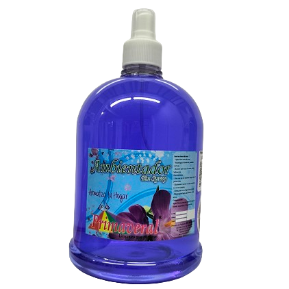 Líquido con válvula spray. Para ambientar y enmascarar malos olores de baños, cocinas, closets, con fragancia a Lavanda. Presentación en medio litro y litro.